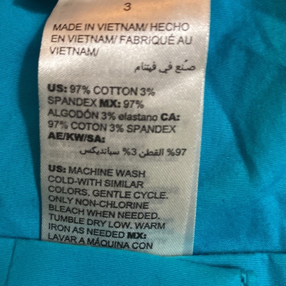 Chico’s Collection Cropped Pants Capri Blue sz 3/XL - Picture 5 of 7